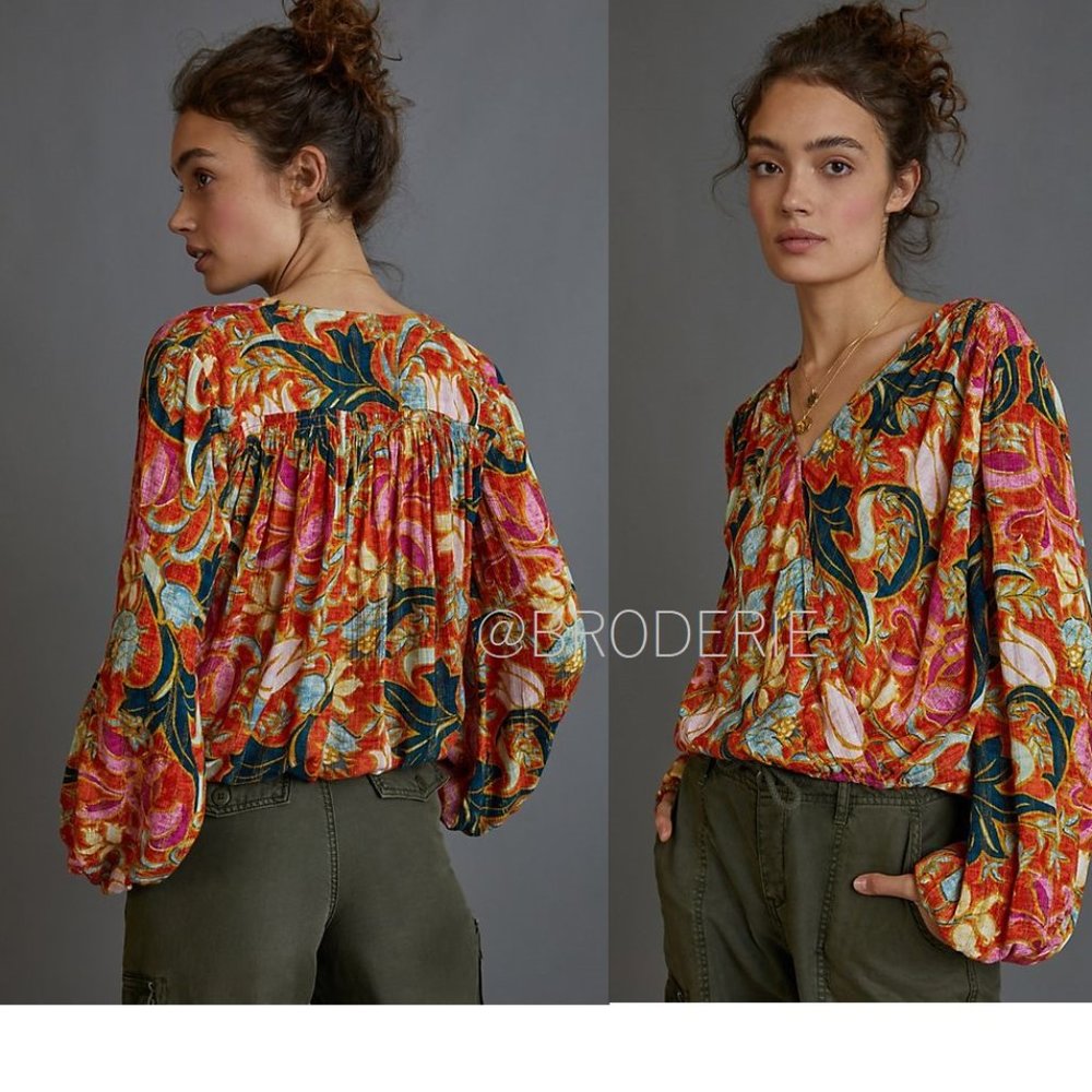 Anthropologie Adeline Surplice Blouse